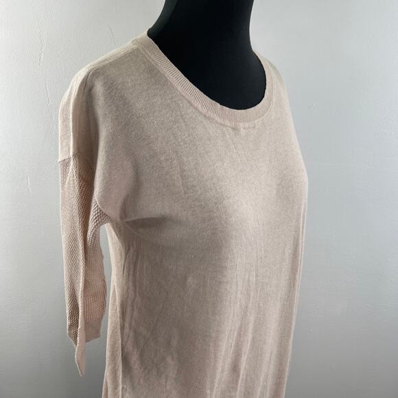 ALLSAINTS Beige Linen Cotton Half Sleeve Cast Jumper Sweater Top Size M NEW - Picture 4 of 8